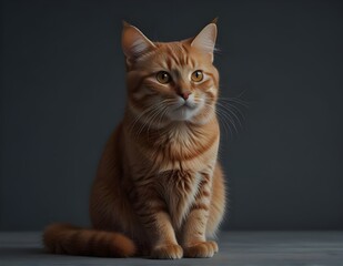 Red cat isolated . Generative AI