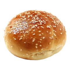 Photo of wheat dough bun isolated on transparent background