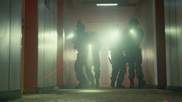 Soldiers In Dirty Building