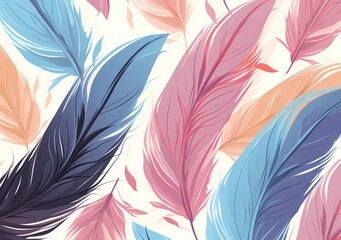 Fototapeta premium feathers seamless pattern