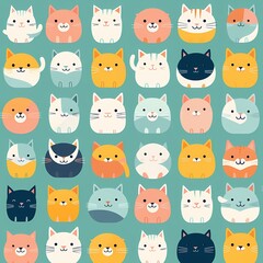 seamless pattern with cats