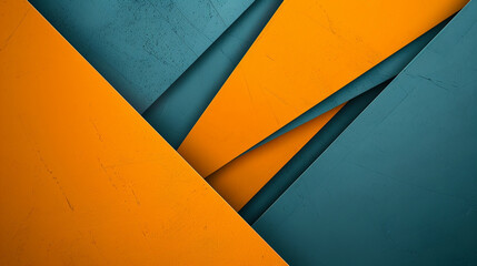 bold geometric shapes of cerulean and saffron, ideal for an elegant abstract background - obrazy, fototapety, plakaty