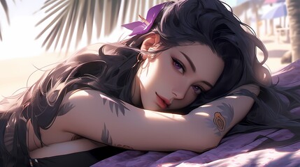 portrait of a woman anime