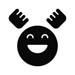 Enthusiastic emoji icon, happy face vector design