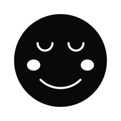 Calm face emoji icon, proud, cool expressions vector design