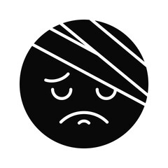 An amazing icon of pain emoji, injured, sad, expressions vector