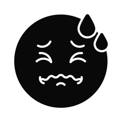 Painful expression, trendy icon of pain emoji, editable vector