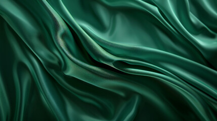 Obraz premium Serene Green Flow A Textured Silk Background 3D Render