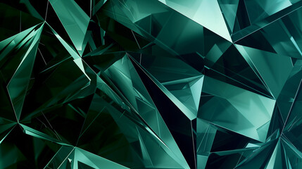 bold geometric shapes of emerald green and midnight blue, ideal for an elegant abstract background