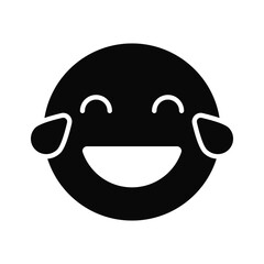 An edible icon of laughing emoji, easy to use and download