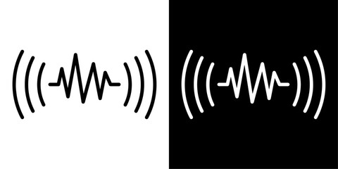 ofvs590 OutlineFilledVectorSign ofvs - sound wave vector icon . voice assistant sign . iot . isolated transparent . black outline filled version . AI 10 / EPS 10 . g11933