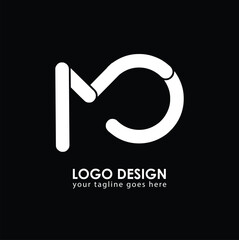 MO MO Logo Design, Creative Minimal Letter MO MO Monogram