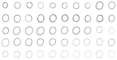 Abstract line circle sketch. Hand drawn circle for frame or text