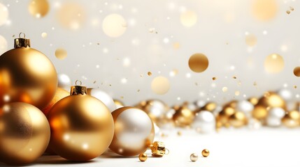 Golden and White Minimal Christmas Background,
Elegant Design for Festive Minimalism, Hand Edited Generative AI