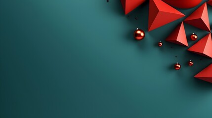 Green and Red Christmas Minimal Background,
Simple Template for Holiday Themes, Hand Edited Generative AI