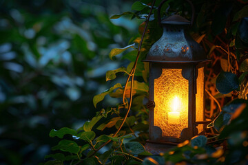 The warm glow of a lantern in the darkness