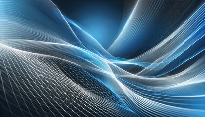 Futuristic Blue and White Mesh Gradient Design