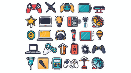 entertainment icons over white background vector illustration