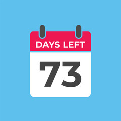 73 days to go countdown template. 73 day Countdown left days banner design. 73  Days left countdown timer