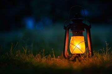 The warm glow of a lantern in the darkness - Powered by Adobe