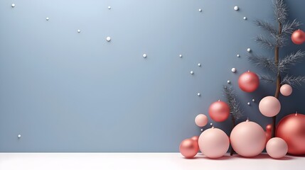 Pastel Tones Christmas Minimal Background,
Simple Template for Holiday Themes, Hand Edited Generative AI