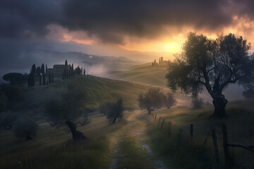 Obraz premium A fairytale landscape full of harmony and beauty.