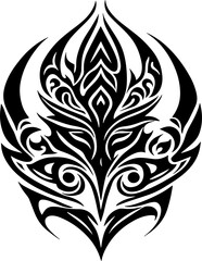 Tribal tattoo art icon isolated on white background