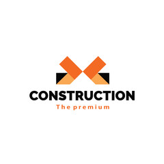 vector illustration of minimalist building construction logo icon, simple geometric logo