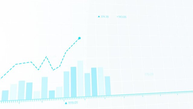 Dynamic blue animated graph showing market trends and financial fluctuations