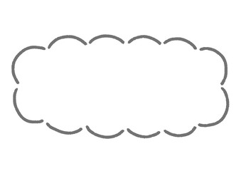 手書き　シンプル　雲形　ふきだし　素材