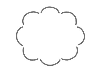 手書き　シンプル　雲形　ふきだし　素材