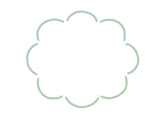 手書き　シンプル　雲形　ふきだし　素材