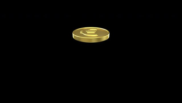 Flipping gold coins loops pack &ndash; 3d render with alpha channel.