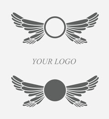 eagle wings logo. The hawk logo. vector. feather logo for tattoo. illustration