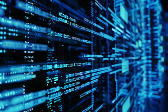 Symbolbild Computercode - Ein Bildschirm von der Seite mit Code-Zeilen