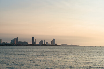 View of Pattaya city. Pattaya is a city next to the sea and famous places in Thailand that...