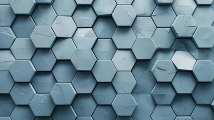 Wall composed of hexagonal tiles, creating a futuristic and geometric pattern. Background. Wallpaper.