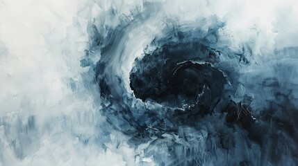 Watercolor abstract with soft gradients and sharp contrasts mimicking the absorption of light by a black hole, fostering a sense of mystery - obrazy, fototapety, plakaty