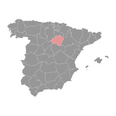 Map of the Province of Soria, administrative division of Spain. Vector illustration.