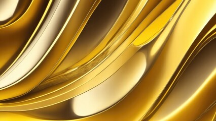 Yellow Chrome Metal Wave background