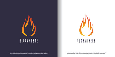 Fire logo design with creative abstract concept Premium Vector
