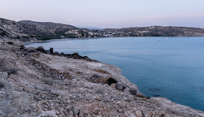 View of Pissouri Bay by Pissouri Village, a famous tourist resort, located 30 km west of Limassol,...