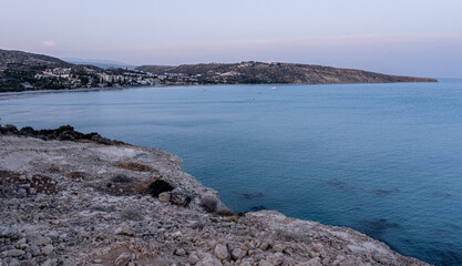 View of Pissouri Bay by Pissouri Village, a famous tourist resort, located 30 km west of Limassol, Cyprus