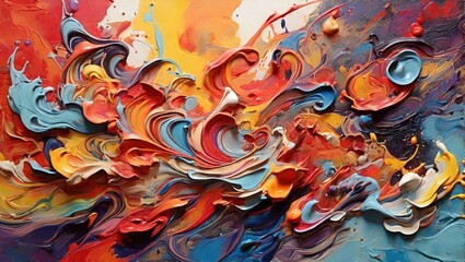ABSTRACT BACKGROUND WITH  ART WORK OF PAINT