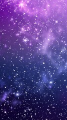 Obraz premium A vibrant purple and blue background filled with glowing stars in a cosmic display. Wallpaper.
