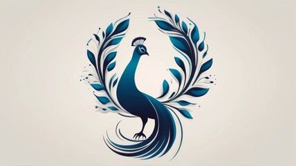 Obraz premium Indian Peafowl minimalist logo