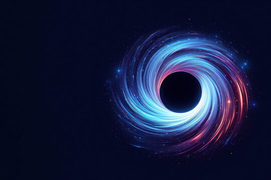 Black sucking hole on dark background. Space for text.
