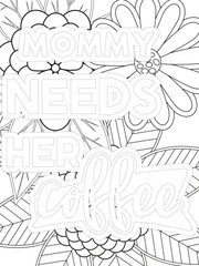 Obraz premium Keychain Quotes Flower Coloring Page Beautiful black and white illustration for adult coloring book