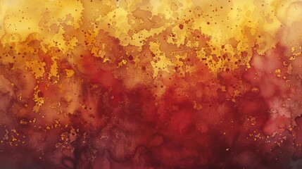 Watercolor abstraction with a gradient from deep maroon to a bright harvest gold, simulating the transition of foliage through the fall