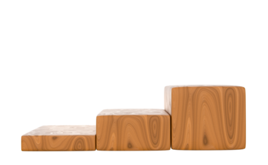 wooden blocks on transparent background